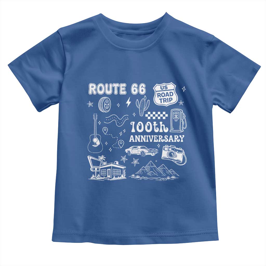 Route Highway 66 100th Anniversary Toddler T Shirt The Mother Road Centennial TS12 Royal Blue Print Your Wear