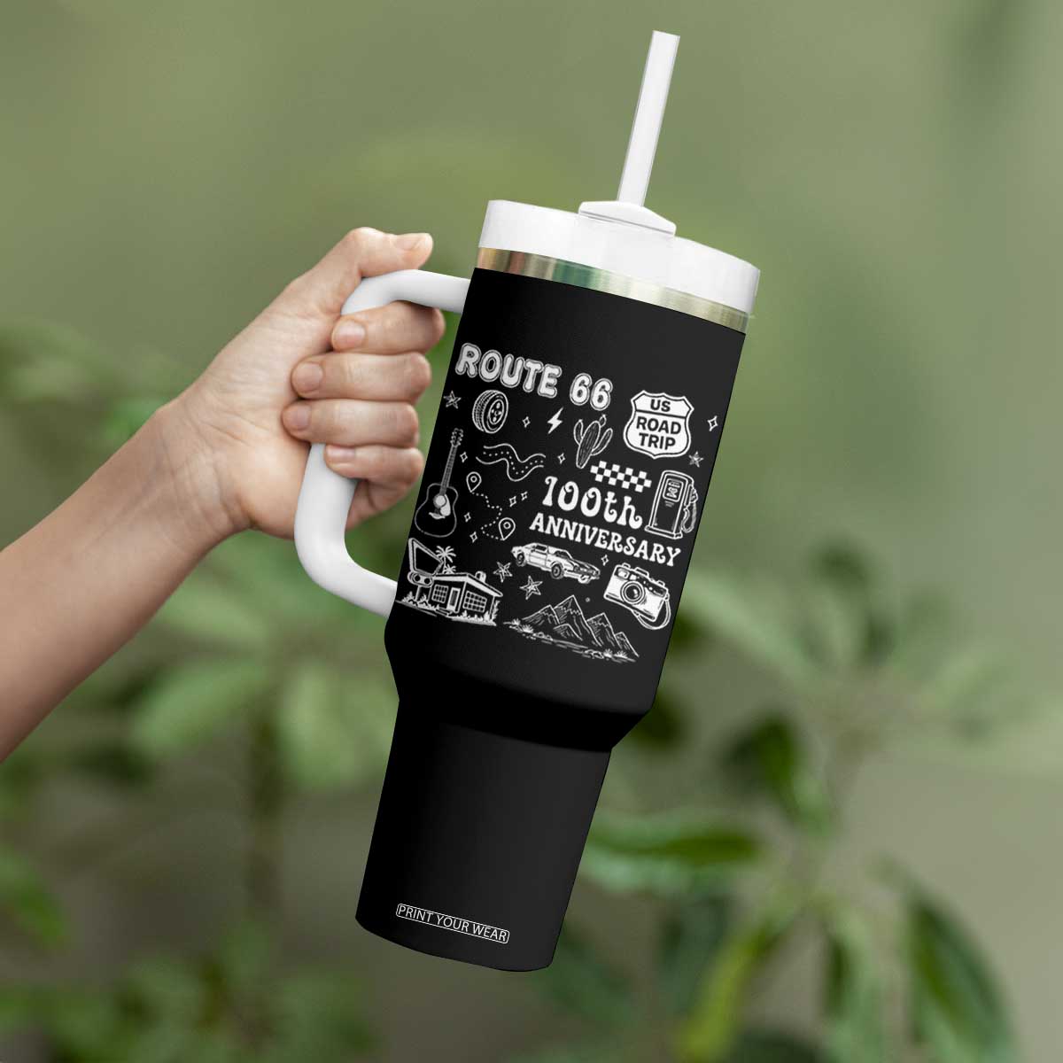 Route Highway 66 100th Anniversary Tumbler With Handle The Mother Road Centennial TS12 Print Your Wear