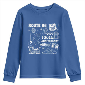 Route Highway 66 100th Anniversary Youth Sweatshirt The Mother Road Centennial TS12 Royal Blue Print Your Wear