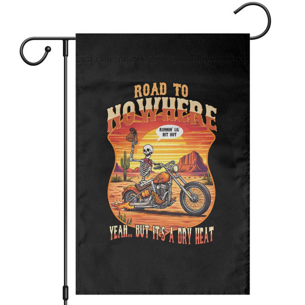 Funny Route Highway 66 Biker Skeleton Garden Flag Road To Adventure