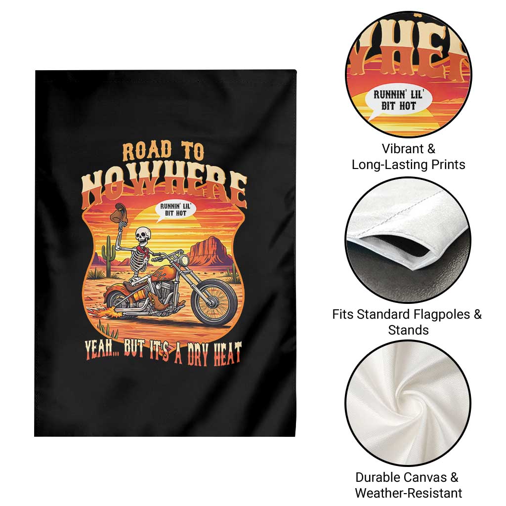 Funny Route Highway 66 Biker Skeleton Garden Flag Road To Adventure