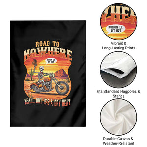 Funny Route Highway 66 Biker Skeleton Garden Flag Road To Adventure