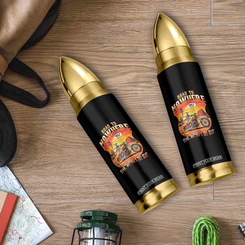 Funny Route Highway 66 Biker Skeleton Bullet Tumbler Road To Adventure