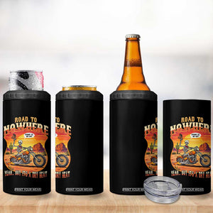 Funny Route Highway 66 Biker Skeleton 4 in 1 Can Cooler Tumbler Road To Adventure TS12 Print Your Wear