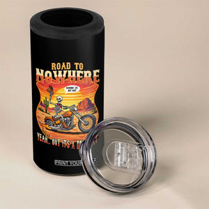 Funny Route Highway 66 Biker Skeleton 4 in 1 Can Cooler Tumbler Road To Adventure TS12 Print Your Wear