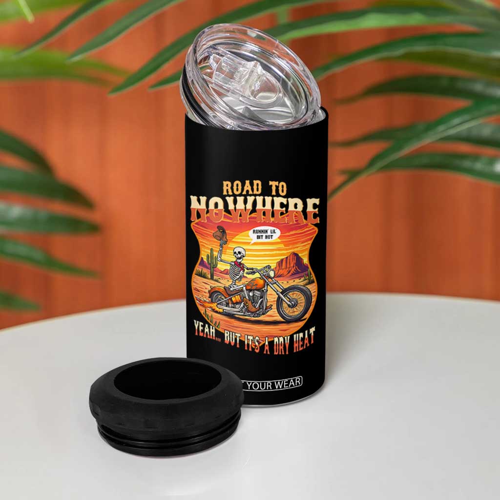 Funny Route Highway 66 Biker Skeleton 4 in 1 Can Cooler Tumbler Road To Adventure TS12 Print Your Wear