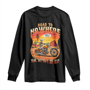 Funny Route Highway 66 Biker Skeleton Long Sleeve Shirt Road To Adventure TS12 Black Print Your Wear