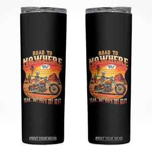 Funny Route Highway 66 Biker Skeleton Skinny Tumbler Road To Adventure TS12 Black Print Your Wear