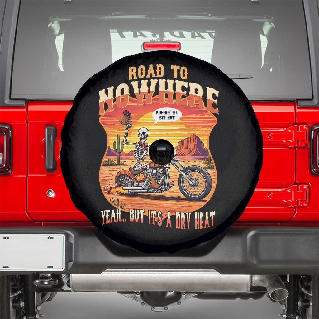Funny Route Highway 66 Biker Skeleton Spare Tire Cover Road To Adventure TS12 Black Print Your Wear