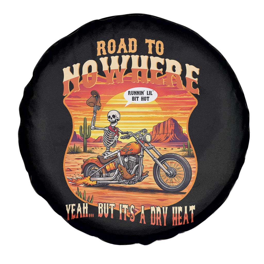 Funny Route Highway 66 Biker Skeleton Spare Tire Cover Road To Adventure TS12 Print Your Wear