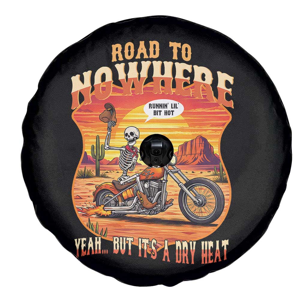 Funny Route Highway 66 Biker Skeleton Spare Tire Cover Road To Adventure TS12 Print Your Wear