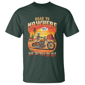 Funny Route Highway 66 Biker Skeleton T Shirt Road To Adventure TS12 Dark Forest Green Print Your Wear