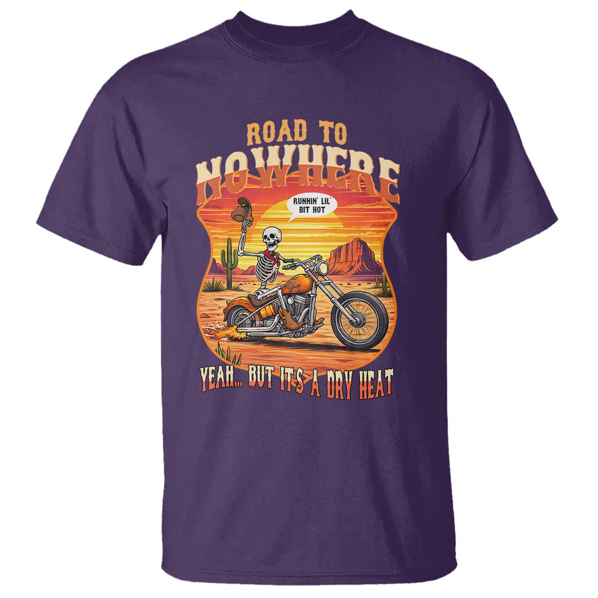 Funny Route Highway 66 Biker Skeleton T Shirt Road To Adventure TS12 Purple Print Your Wear