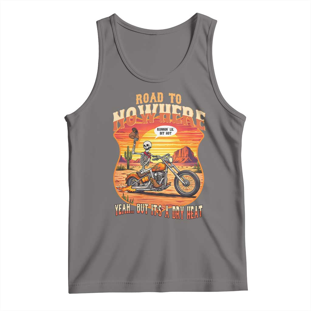 Funny Route Highway 66 Biker Skeleton Tank Top Road To Adventure