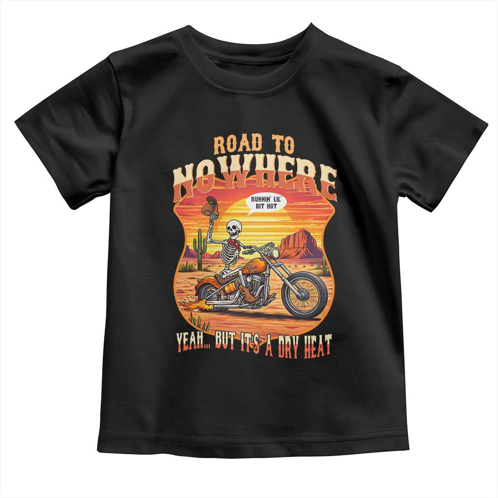 Funny Route Highway 66 Biker Skeleton Toddler T Shirt Road To Adventure