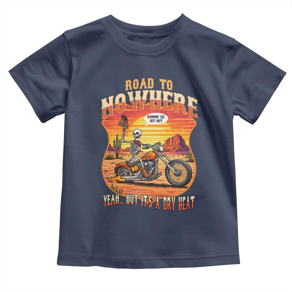 Funny Route Highway 66 Biker Skeleton Toddler T Shirt Road To Adventure TS12 Navy Print Your Wear