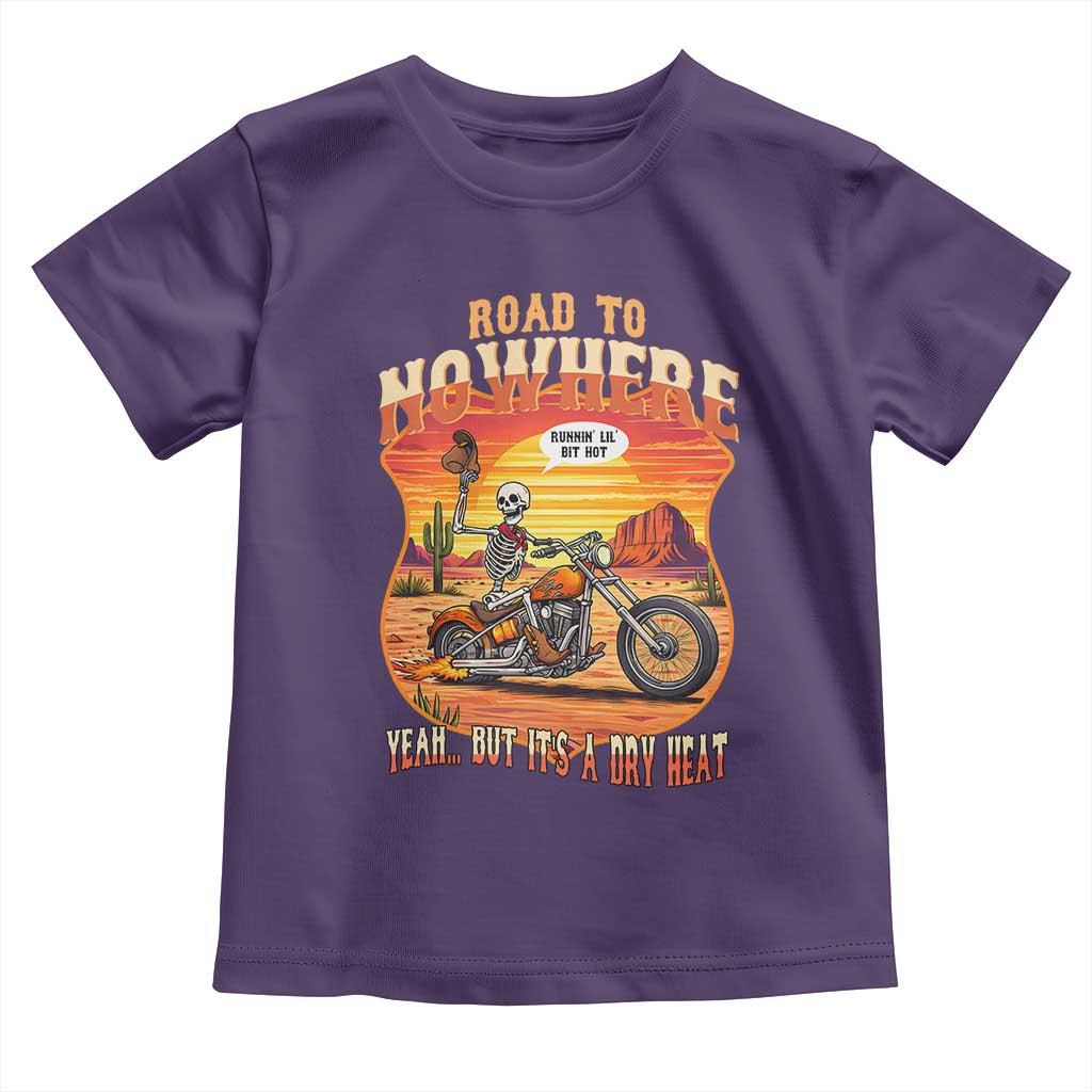 Funny Route Highway 66 Biker Skeleton Toddler T Shirt Road To Adventure TS12 Purple Print Your Wear