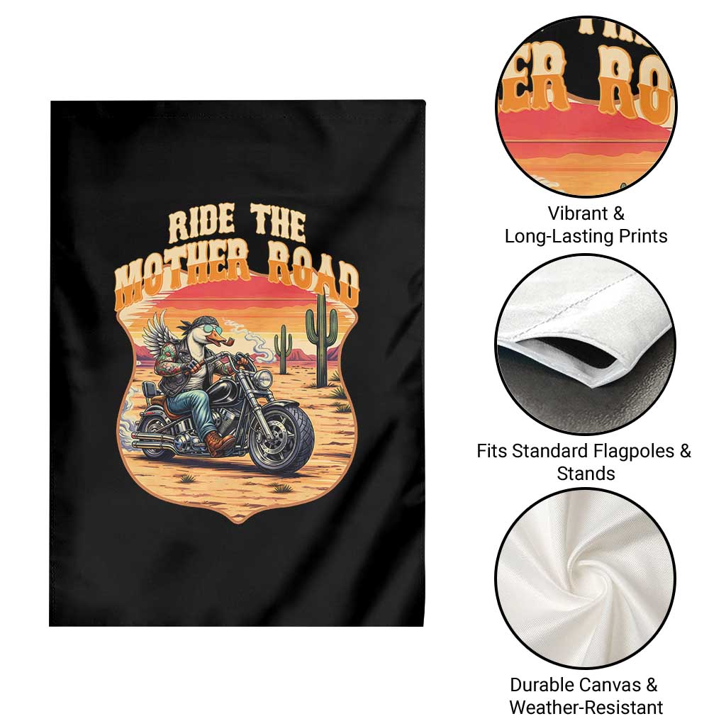 Funny Route Highway 66 Goose Biker Garden Flag Ride The Mother Road TS12 Print Your Wear