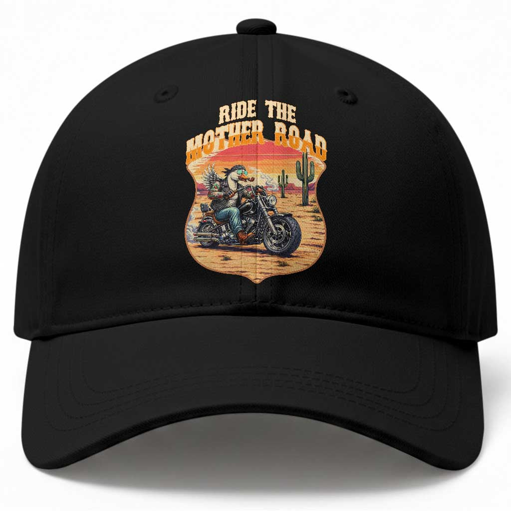 Funny Route Highway 66 Goose Biker Baseball Cap Ride The Mother Road TS12 Print Your Wear