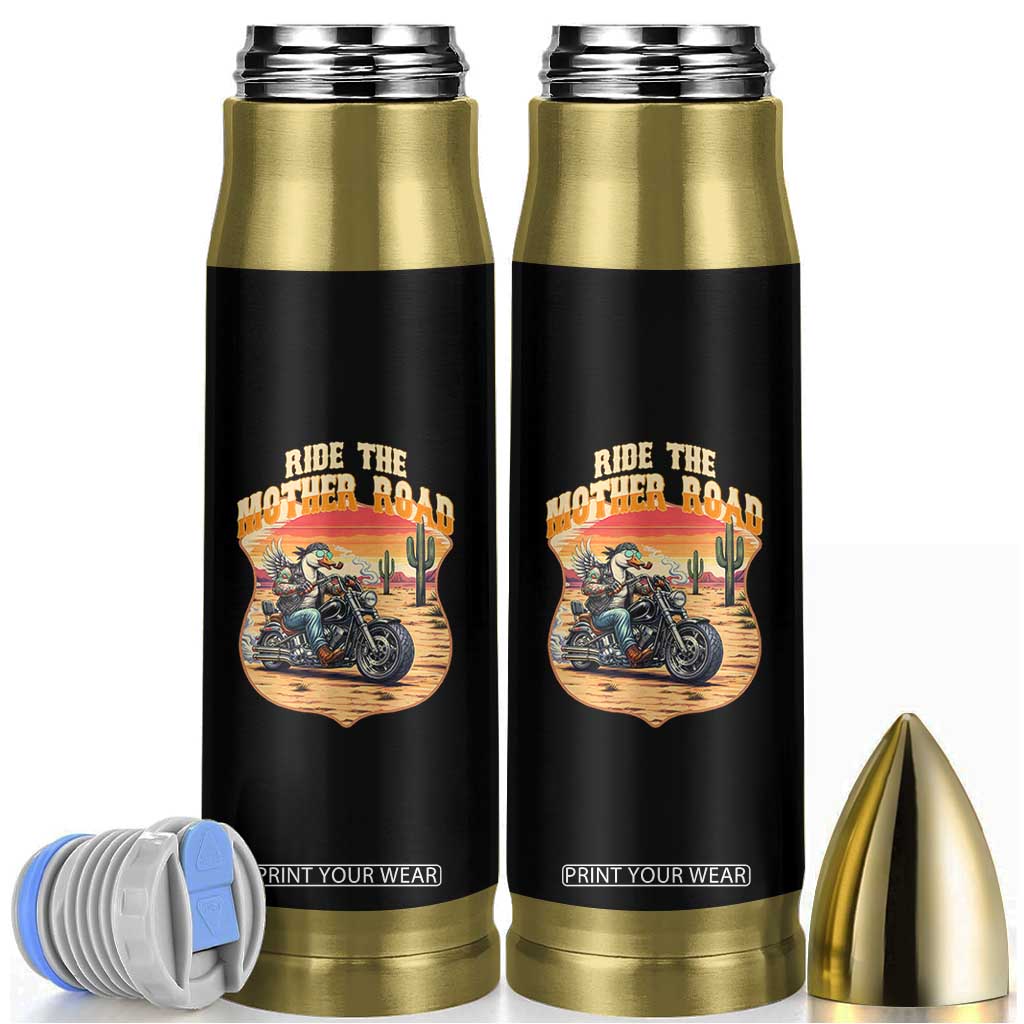 Funny Route Highway 66 Goose Biker Bullet Tumbler Ride The Mother Road TS12 Black Print Your Wear