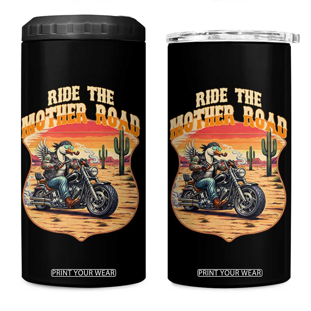 Funny Route Highway 66 Goose Biker 4 in 1 Can Cooler Tumbler Ride The Mother Road TS12 One Size: 16 oz Black Print Your Wear