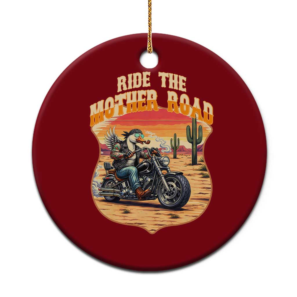 Funny Route Highway 66 Goose Biker Ceramic Ornament Ride The Mother Road TS12 1pc Red Print Your Wear