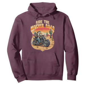 Funny Route Highway 66 Goose Biker Hoodie Ride The Mother Road