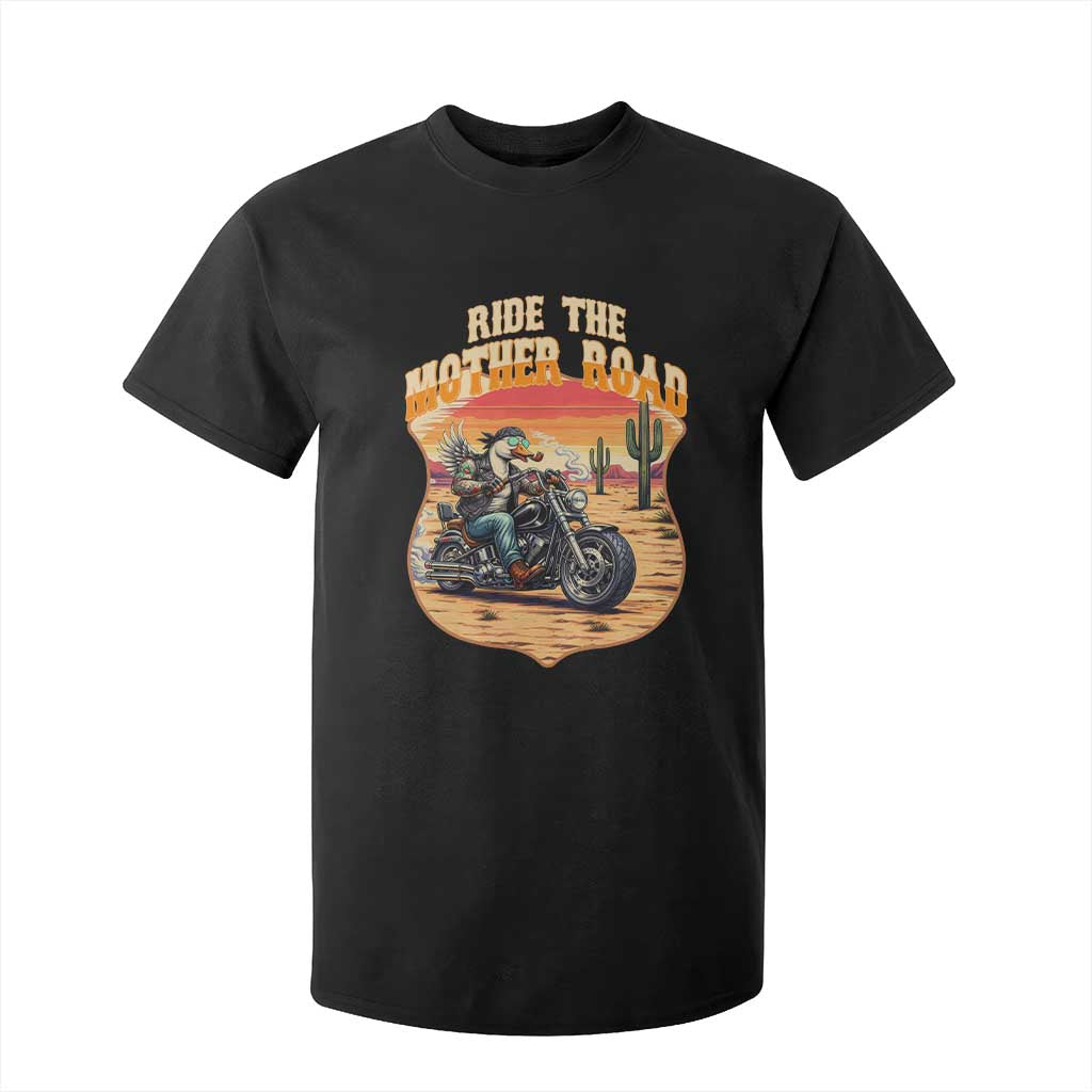 Funny Route Highway 66 Goose Biker T Shirt For Kid Ride The Mother Road TS12 Black Print Your Wear