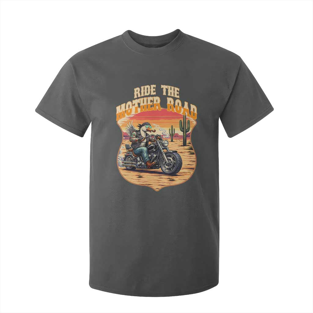 Funny Route Highway 66 Goose Biker T Shirt For Kid Ride The Mother Road TS12 Dark Heather Print Your Wear