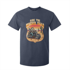 Funny Route Highway 66 Goose Biker T Shirt For Kid Ride The Mother Road TS12 Navy Print Your Wear