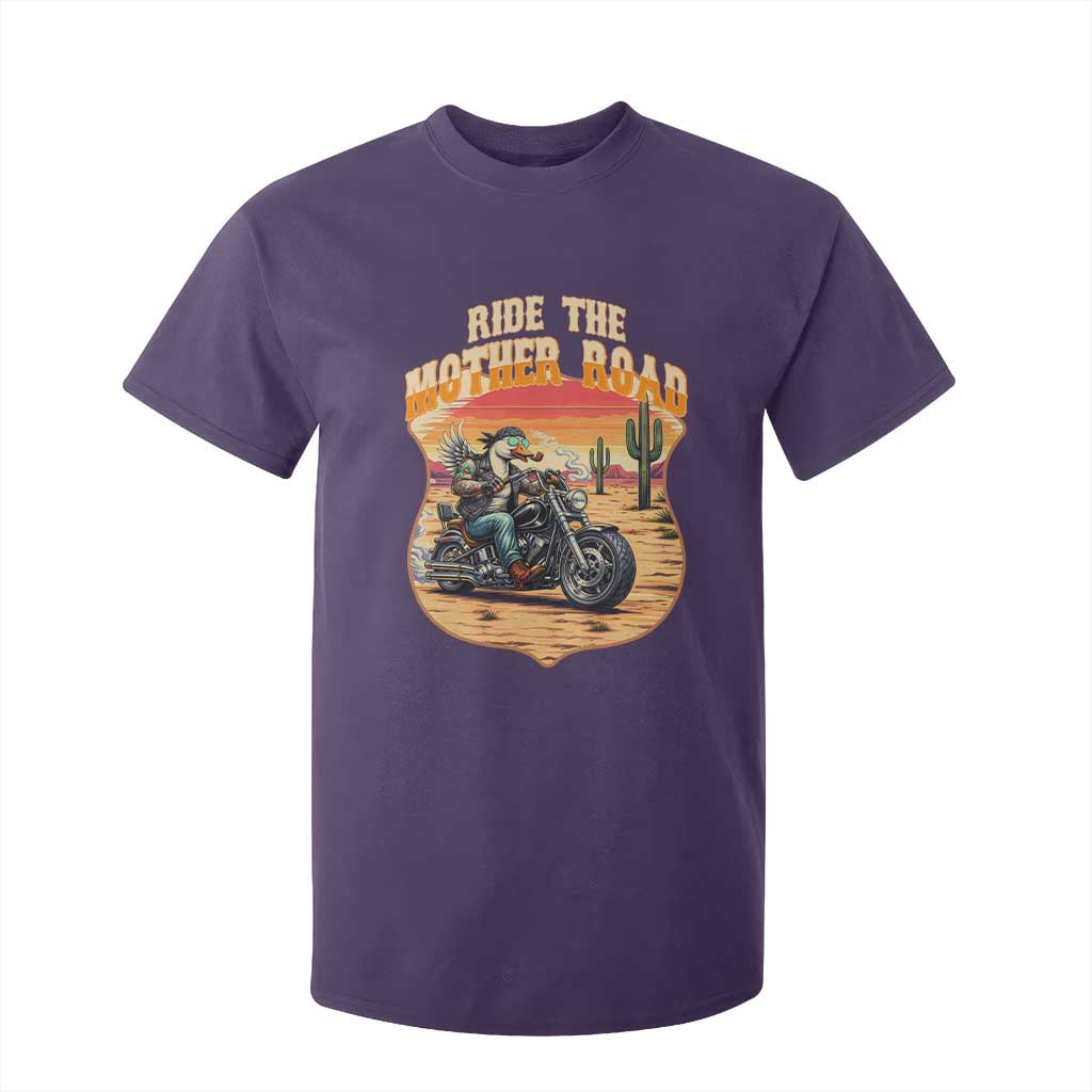 Funny Route Highway 66 Goose Biker T Shirt For Kid Ride The Mother Road TS12 Purple Print Your Wear