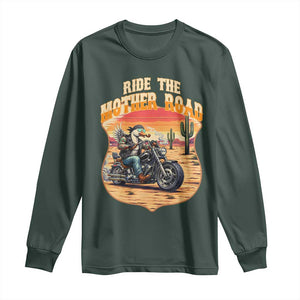 Funny Route Highway 66 Goose Biker Long Sleeve Shirt Ride The Mother Road
