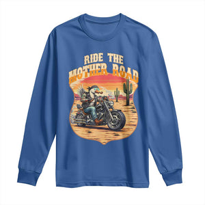 Funny Route Highway 66 Goose Biker Long Sleeve Shirt Ride The Mother Road