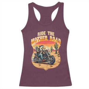 Funny Route Highway 66 Goose Biker Racerback Tank Top Ride The Mother Road TS12 Maroon Print Your Wear