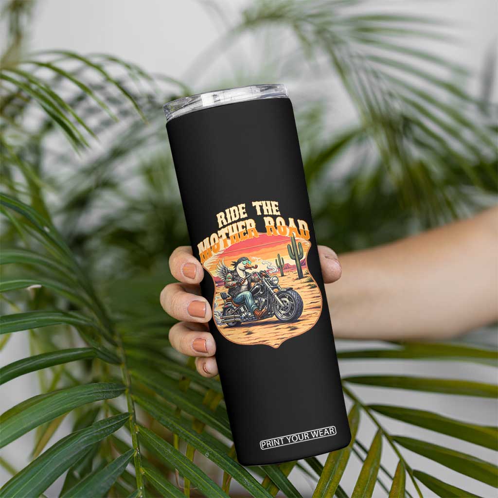 Funny Route Highway 66 Goose Biker Skinny Tumbler Ride The Mother Road TS12 Print Your Wear