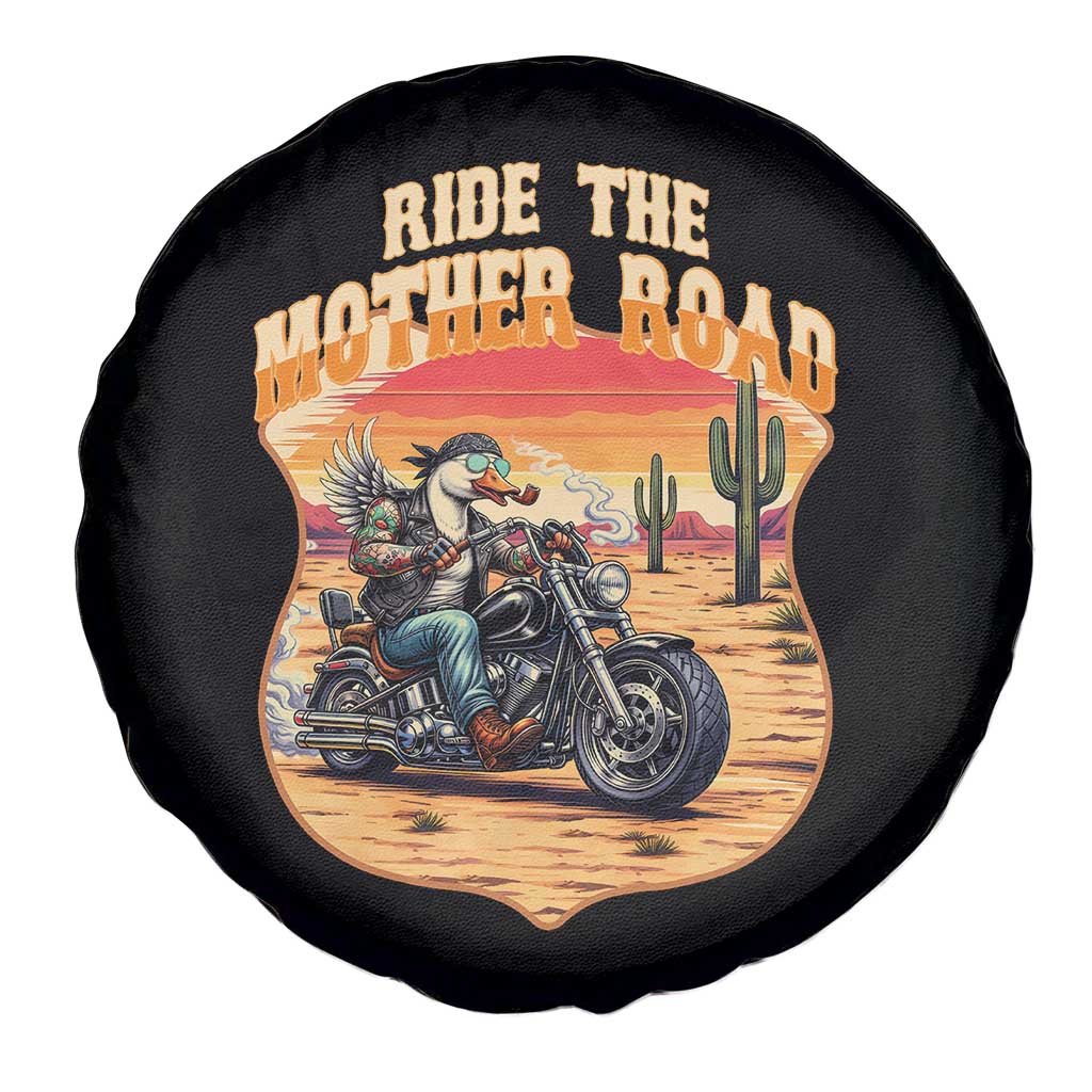 Funny Route Highway 66 Goose Biker Spare Tire Cover Ride The Mother Road TS12 Print Your Wear