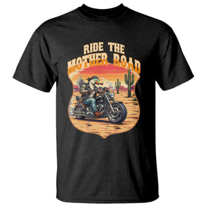 Funny Route Highway 66 Goose Biker T Shirt Ride The Mother Road
