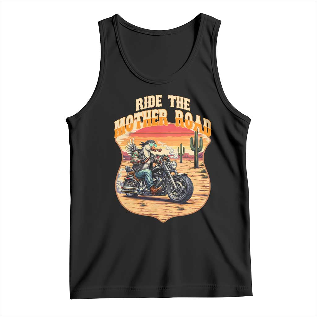 Funny Route Highway 66 Goose Biker Tank Top Ride The Mother Road TS12 Black Print Your Wear