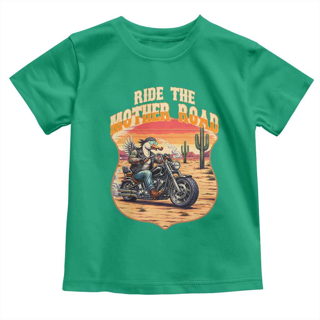 Funny Route Highway 66 Goose Biker Toddler T Shirt Ride The Mother Road TS12 Irish Green Print Your Wear