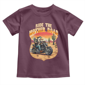 Funny Route Highway 66 Goose Biker Toddler T Shirt Ride The Mother Road TS12 Maroon Print Your Wear
