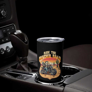 Funny Route Highway 66 Goose Biker Tumbler Cup Ride The Mother Road
