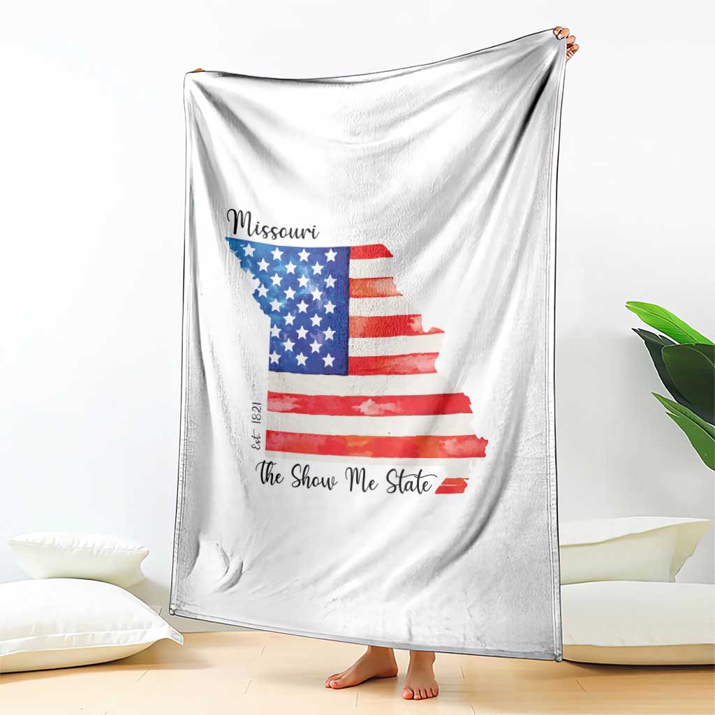 The Show Me State Est 1821 Throw Blanket Proud Missourian Gift TS12 Print Your Wear