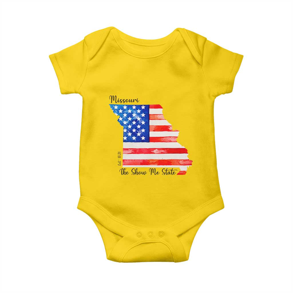 The Show Me State Est 1821 Baby Onesie Proud Missourian Gift TS12 Daisy Print Your Wear