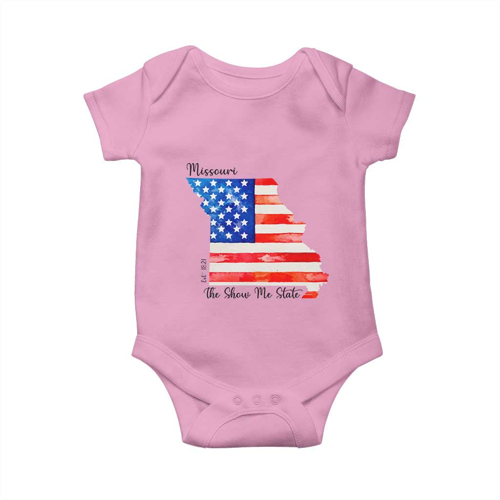 The Show Me State Est 1821 Baby Onesie Proud Missourian Gift TS12 Light Pink Print Your Wear