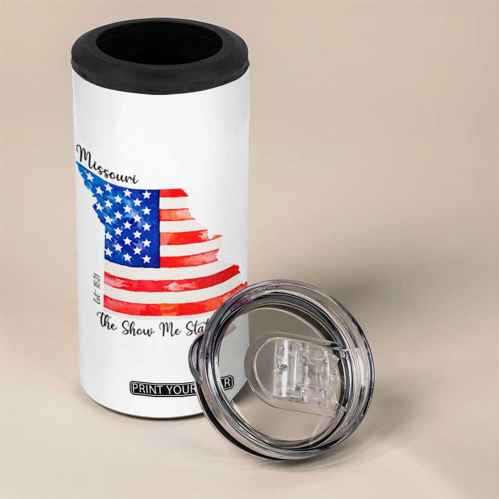 The Show Me State Est 1821 4 in 1 Can Cooler Tumbler Proud Missourian Gift TS12 Print Your Wear
