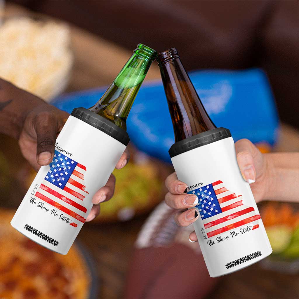 The Show Me State Est 1821 4 in 1 Can Cooler Tumbler Proud Missourian Gift TS12 Print Your Wear