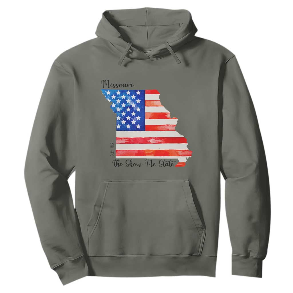 The Show Me State Est 1821 Hoodie Proud Missourian Gift TS12 Military Green Print Your Wear