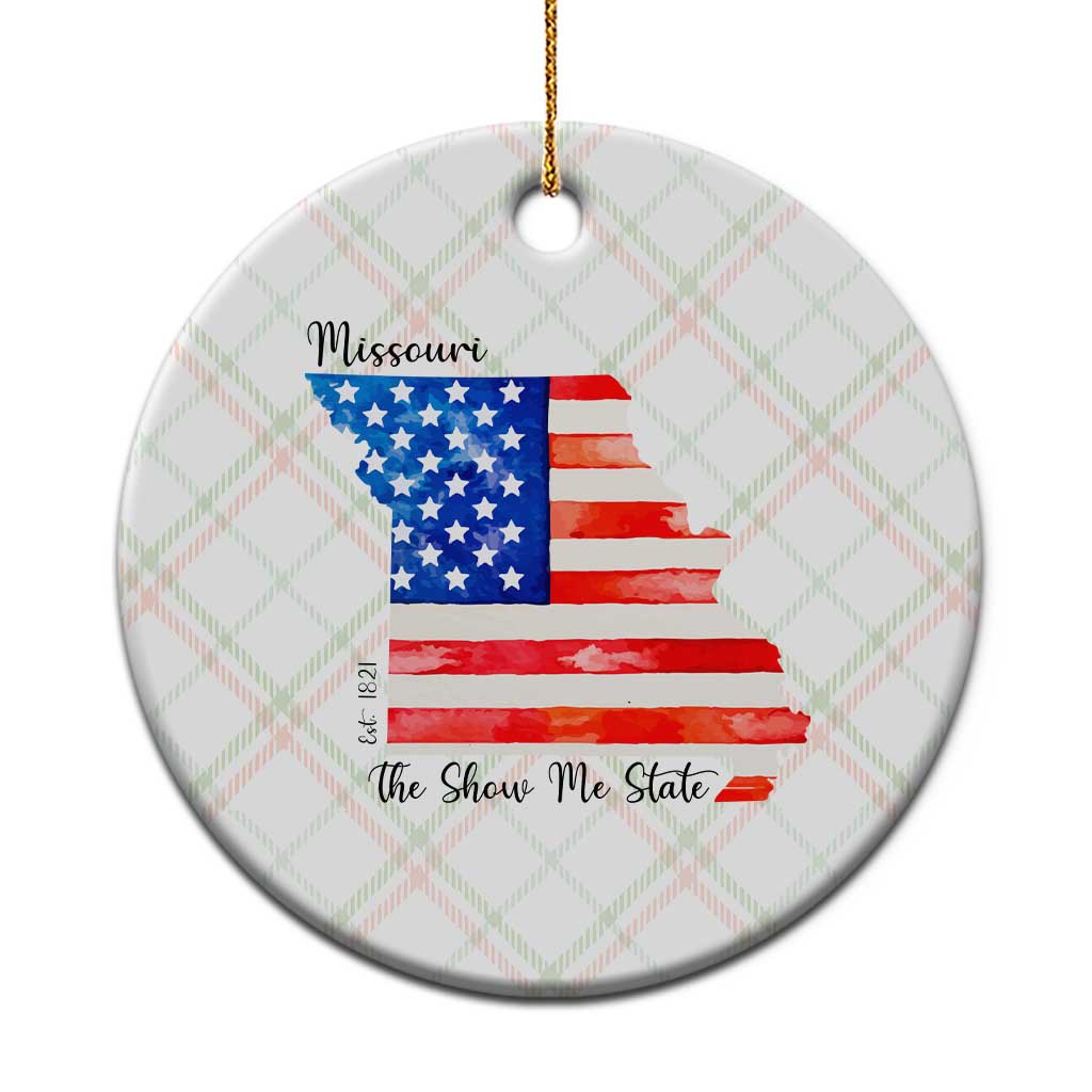 The Show Me State Est 1821 Ceramic Ornament Proud Missourian Gift TS12 1pc Christmas Plaid Print Your Wear