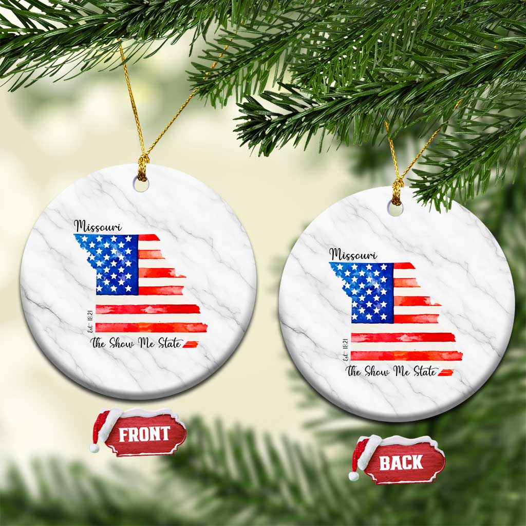 The Show Me State Est 1821 Ceramic Ornament Proud Missourian Gift TS12 1pc White Marble Print Your Wear