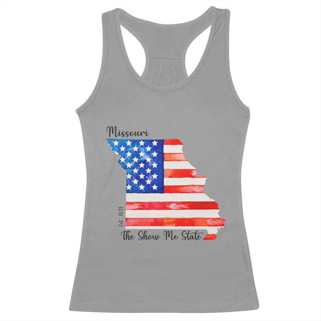 The Show Me State Est 1821 Racerback Tank Top Proud Missourian Gift TS12 Sport Gray Print Your Wear
